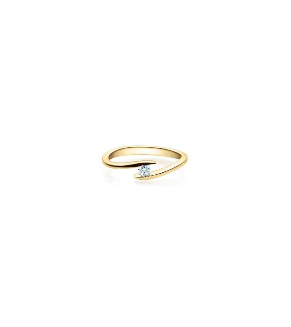 Deneb 0,10 | Oro amarillo - ANILLO DE COMPROMISO EN ORO - Original anillo de compromiso de oro amarillo con un diamante en tensi