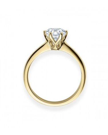 Centauri 0,30 | Oro amarillo - ANILLO DE COMPROMISO EN ORO - Fino y elegante anillo de pedida de oro amarillo con un diamante gr