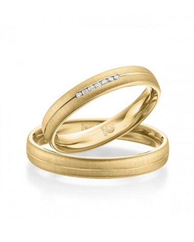 Anillos de boda mate con diamantes en oro de 14 o 18K - Alianzas de boda - 


