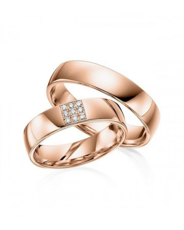 Anillos de matrimonio distintos de oro rosa con diamantes naturales - Alianzas de boda - 


