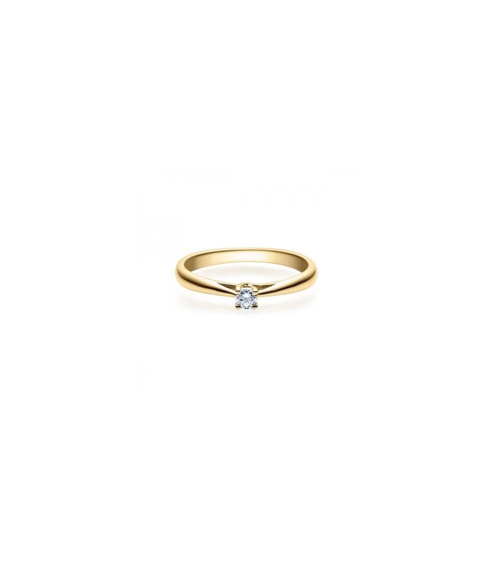 Alnilam 0,10 | Oro amarillo - ANILLO DE COMPROMISO EN ORO - Anillo de pedida original de oro amarillo con un diamante talla bril