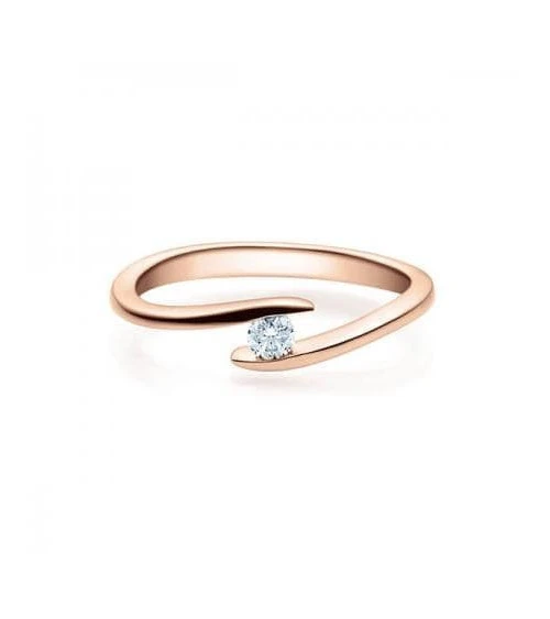Deneb 0,08 | Oro rosa - ANILLOS DE COMPROMISO EN ORO ROSA - Original anillo de compromiso para ella de oro rosa con un diamante
