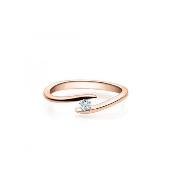 Deneb 0,08 | Oro rosa - ANILLOS DE COMPROMISO EN ORO ROSA - Original anillo de compromiso para ella de oro rosa con un diamante