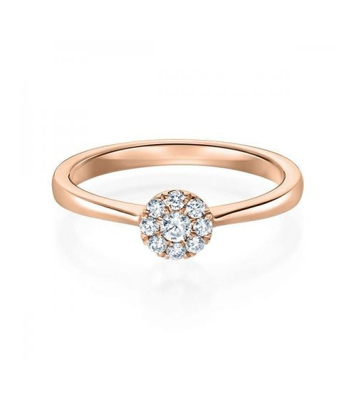 Scorpii 0,15 | Oro rosa - ANILLOS DE COMPROMISO EN ORO ROSA - Anillo para lucir en oro rosa 18K con 9 diamantes naturales éticos