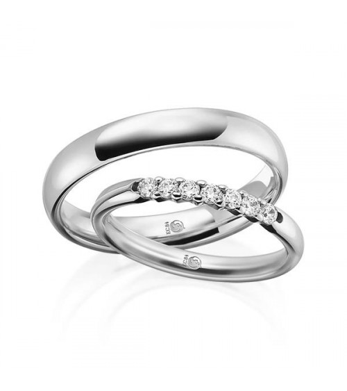 Anillos de Platino Valencia con diamantes - Alianzas de boda - 

