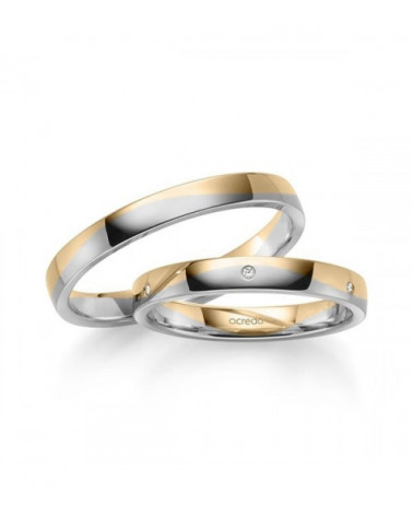 Anillos en oro blanco y oro amarillo con diamantes - Alianzas de boda - 


