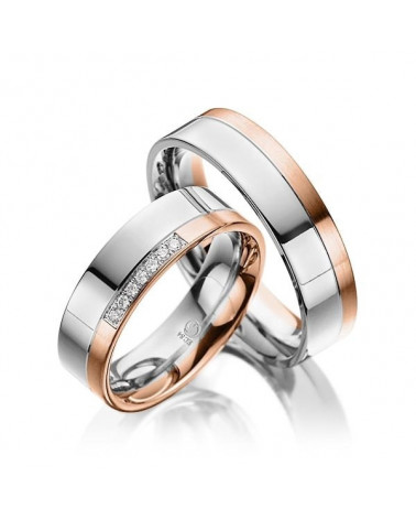 Anillos de boda especiales y diferentes de oro rosa y oro blanco o platino - Alianzas de boda - 


