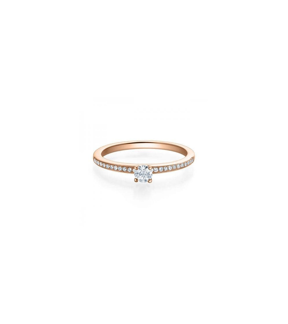 Antares 0,20 | Oro rosa - ANILLOS DE COMPROMISO EN ORO ROSA - Anillo rosa con diamantes para la pedida de mano en oro de 18K