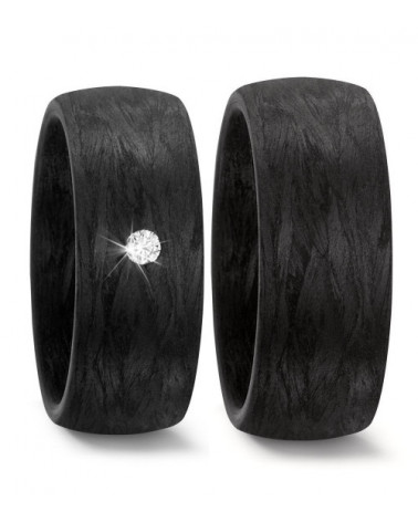 Anillos de boda de color negro totalmente personalizables hechos de carbono - Alianzas de boda - 

