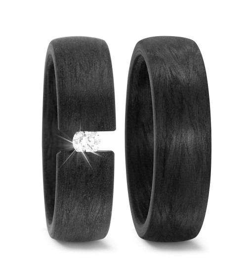 Alianzas de boda originales de color negro hechas de carbono totalmente personalizables - Alianzas de boda - 

