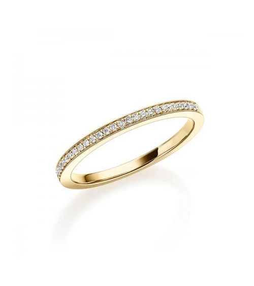 Sirio 0,09 | Oro amarillo - ANILLO DE COMPROMISO EN ORO - Anillo de pedida en oro amarillo de 18K con corona de diamantes