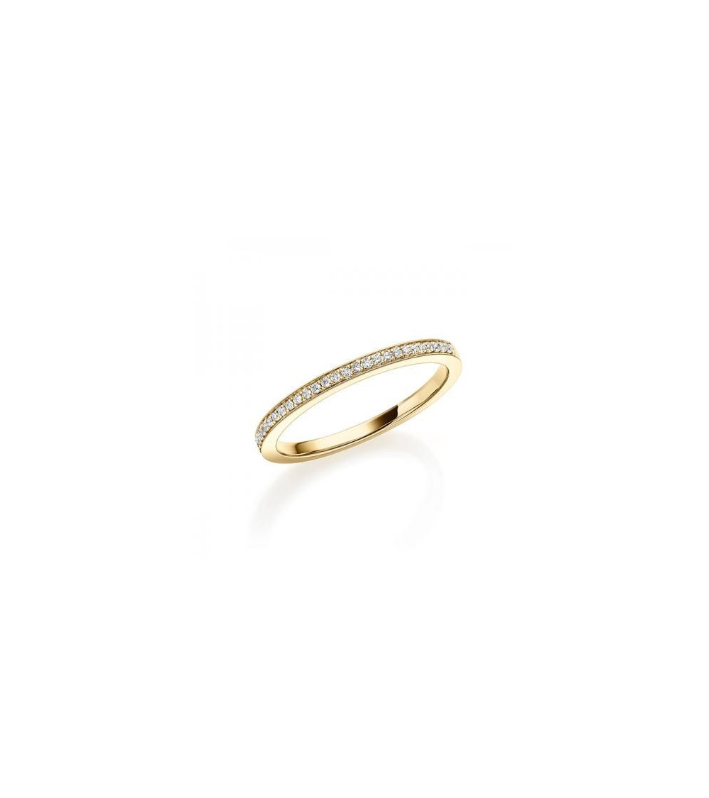 Sirio 0,09 | Oro amarillo - ANILLO DE COMPROMISO EN ORO - Anillo de pedida en oro amarillo de 18K con corona de diamantes