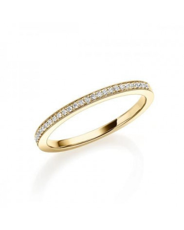 Sirio 0,09 | Oro amarillo - ANILLO DE COMPROMISO EN ORO - Anillo de pedida en oro amarillo de 18K con corona de diamantes