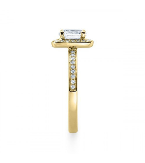 Carinea Major 0,42 | Oro amarillo - ANILLO DE COMPROMISO EN ORO - Solitario en oro de 18K con corona de diamantes