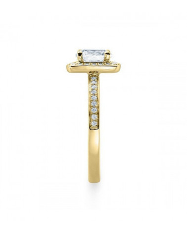 Carinea Major 0,42 | Oro amarillo - ANILLO DE COMPROMISO EN ORO - Solitario en oro de 18K con corona de diamantes