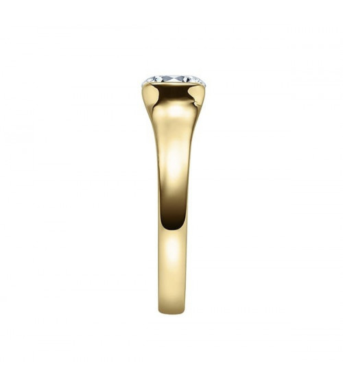 Gruis 0,10 | Oro amarillo - ANILLO DE COMPROMISO EN ORO - Anillo de pedida de oro amarillo con un diamante con perfil semi abier