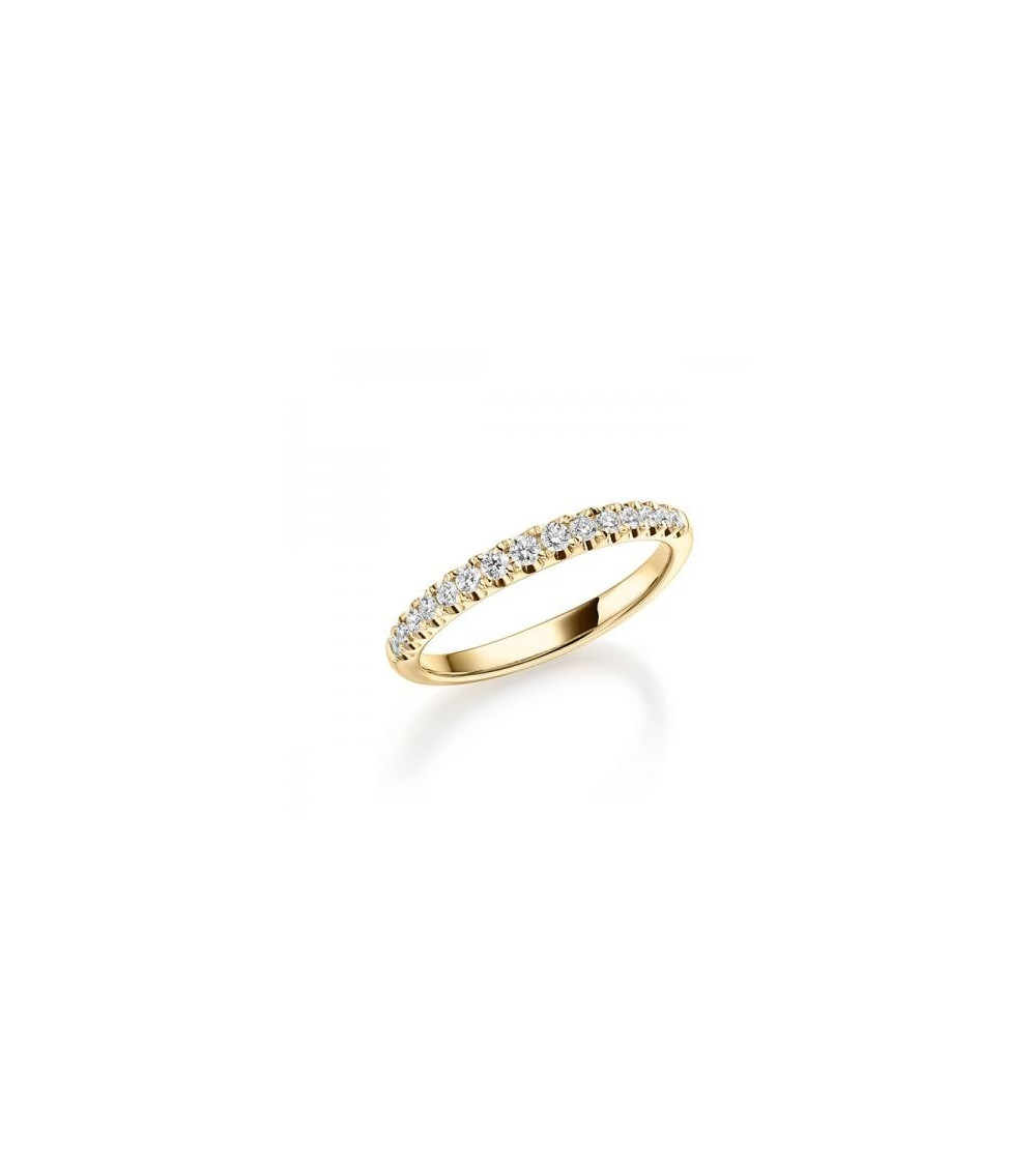 Leonis 0,27 | Oro amarillo - ANILLO DE COMPROMISO EN ORO - Anillo eternity de oro amarillo de 18K con media corona de diamantes