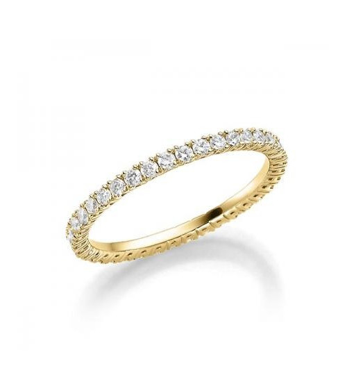 Aquilae 0,53 | Oro amarillo - ANILLO DE COMPROMISO EN ORO - Anillo eternity de oro amarillo de 18K con corona completa de diaman