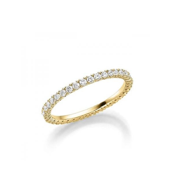 Aquilae 0,53 | Oro amarillo - ANILLO DE COMPROMISO EN ORO - Anillo eternity de oro amarillo de 18K con corona completa de diaman