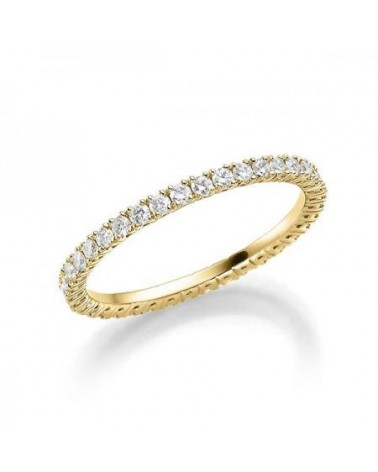 Aquilae 0,53 | Oro amarillo - ANILLO DE COMPROMISO EN ORO - Anillo eternity de oro amarillo de 18K con corona completa de diaman