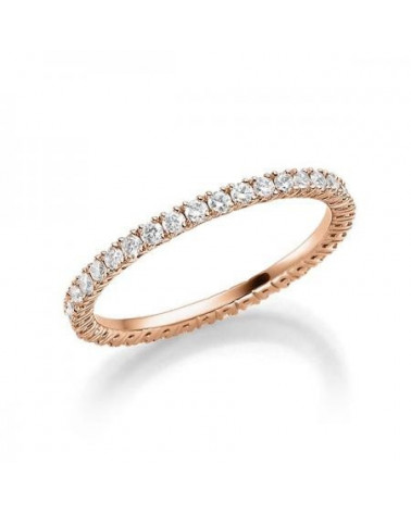 Aquilae 0,53 | Oro rosa - ANILLOS DE COMPROMISO EN ORO ROSA - Fino anillo de oro rosa con corona completa de diamantes naturales