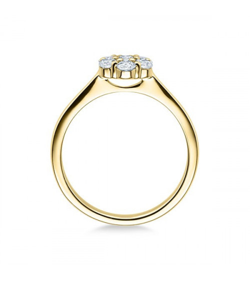 Orbea 0,15 | Oro amarillo - ANILLO DE COMPROMISO EN ORO - Fino anillo de compromiso de diseño de oro amarillo de 18K con 7 diama