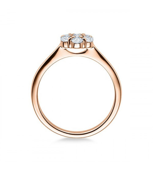 Orbea 0,15 | Oro rosa - ANILLOS DE COMPROMISO EN ORO ROSA - Fino anillo de oro rosa 18K con 7 diamantes naturales sostenibles