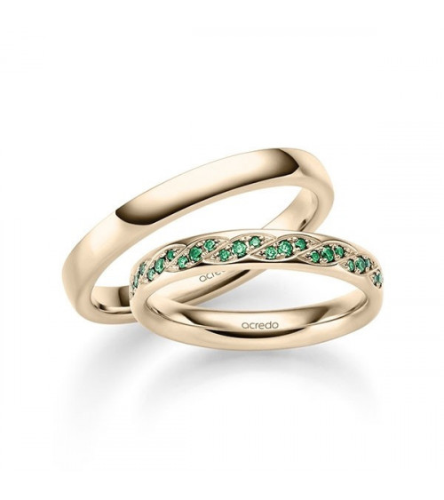 Anillos exclusivos del nuevo color único en el mundo Signature con 51 diamantes verdes - Alianzas de boda - 