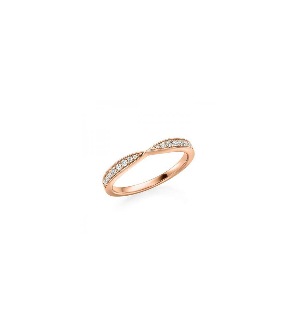 Piscis 0,144 | Oro rosa - ANILLOS DE COMPROMISO EN ORO ROSA - Anillo tipo catalana de oro rosa de 18k con media corona de diaman