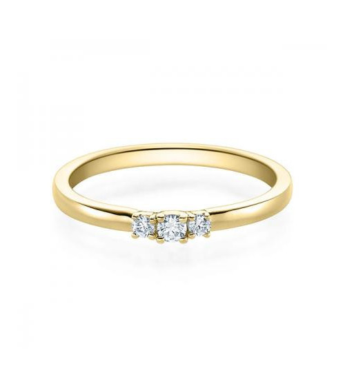 Zaniah 0,11 | Oro amarillo - ANILLO DE COMPROMISO EN ORO - Elegante anillo de compromiso en oro amarillo con 3 diamantes
