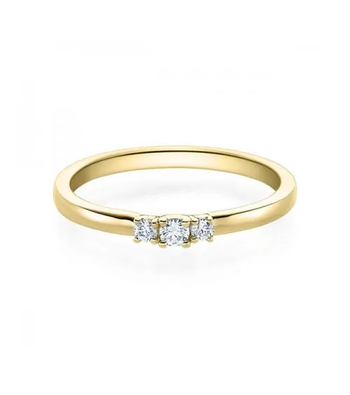 Zaniah 0,11 | Oro amarillo - ANILLO DE COMPROMISO EN ORO - Elegante anillo de compromiso en oro amarillo con 3 diamantes