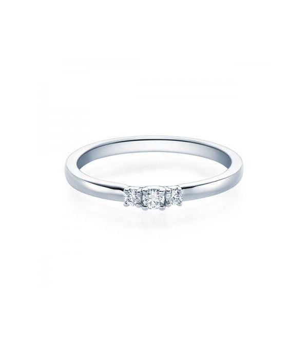 Zaniah 0,11 | Oro blanco o Platino - Anillos de compromiso - Anillo de compromiso solitario en oro blanco o platino con un diama