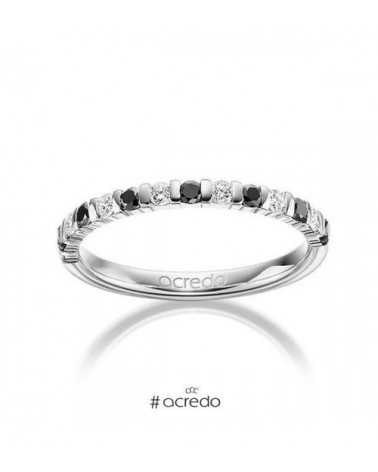 Eris 0,42 l Oro blanco o Platino - Anillos de compromiso - Anillo de oro blanco o platino con diamantes negros y blancos