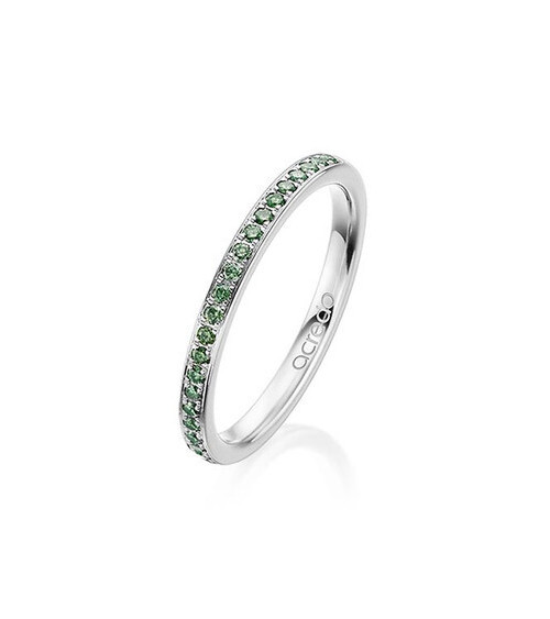 Vela 0,21l Diamantes verdes - Anillos de compromiso - Anillo de oro blanco o platino con media corona de diamantes verdes