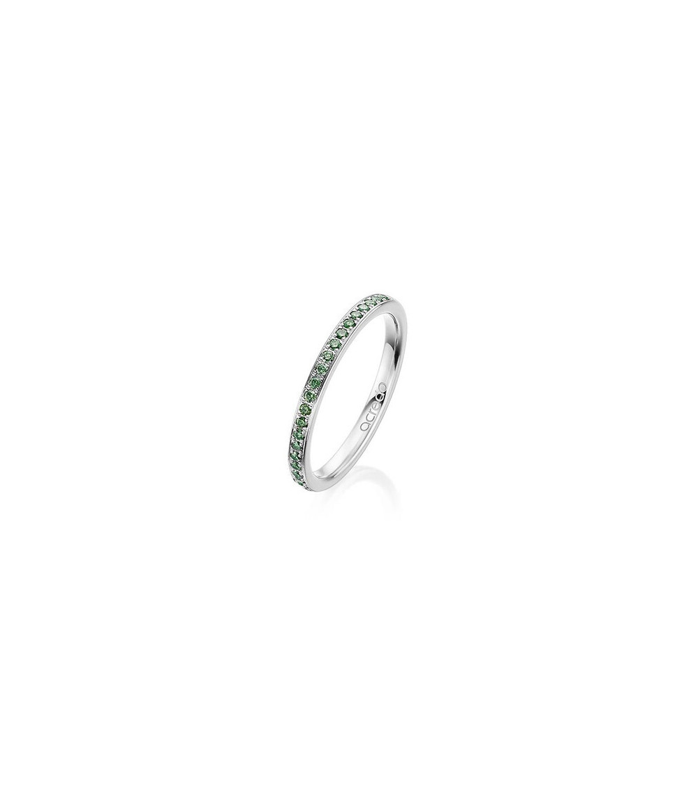 Vela 0,21l Diamantes verdes - Anillos de compromiso - Anillo de oro blanco o platino con media corona de diamantes verdes