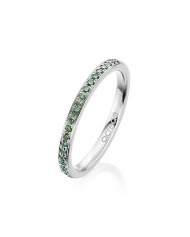 Vela 0,21l Diamantes verdes - Anillos de compromiso - Anillo de oro blanco o platino con media corona de diamantes verdes