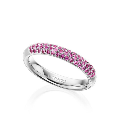 Stella 0,392 l Zafiros rosas - Anillos de compromiso - Anillo Eternity con zafiros rosa en oro blanco o platino