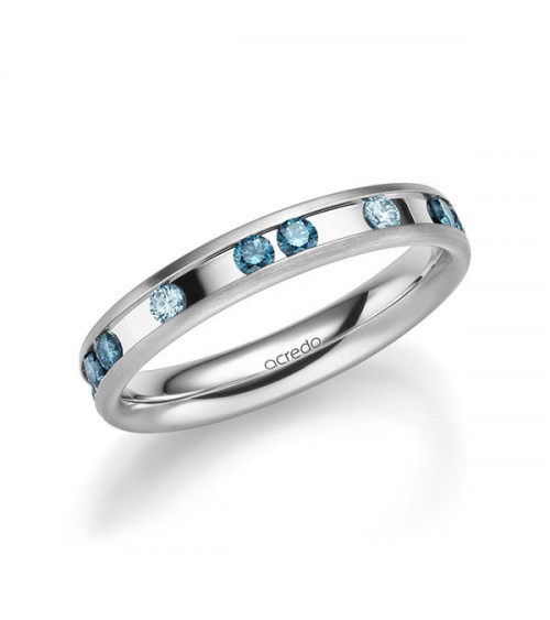 Celeste 0,60 | Diamantes azules - Anillos de compromiso - Anillo de oro blanco o platino con diamantes azules