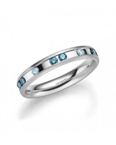 Celeste 0,60 | Diamantes azules - Anillos de compromiso - Anillo de oro blanco o platino con diamantes azules