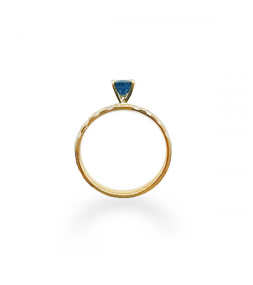 Ymir 0,54 | Zafiro Ocean blue - Anillos de compromiso - Anillo personalizado de oro amarillo de 18 quilates con un zafiro