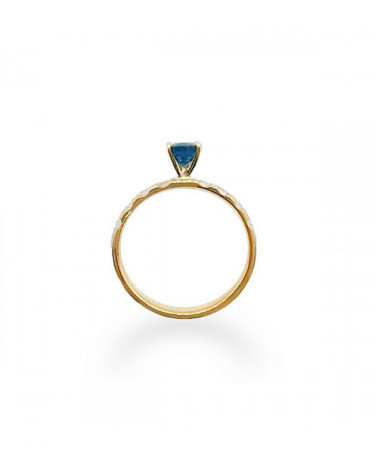 Ymir 0,54 | Zafiro Ocean blue - Anillos de compromiso - Anillo personalizado de oro amarillo de 18 quilates con un zafiro