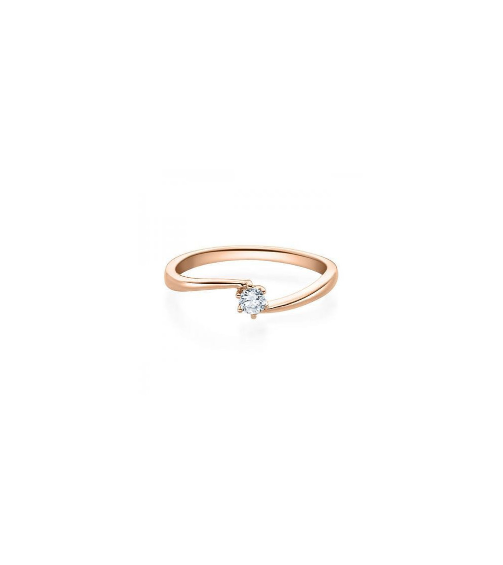 Rigil 0,10 | Oro rosa - ANILLOS DE COMPROMISO EN ORO ROSA - Anillo de compromiso rosa para mujer con un diamante natural ético