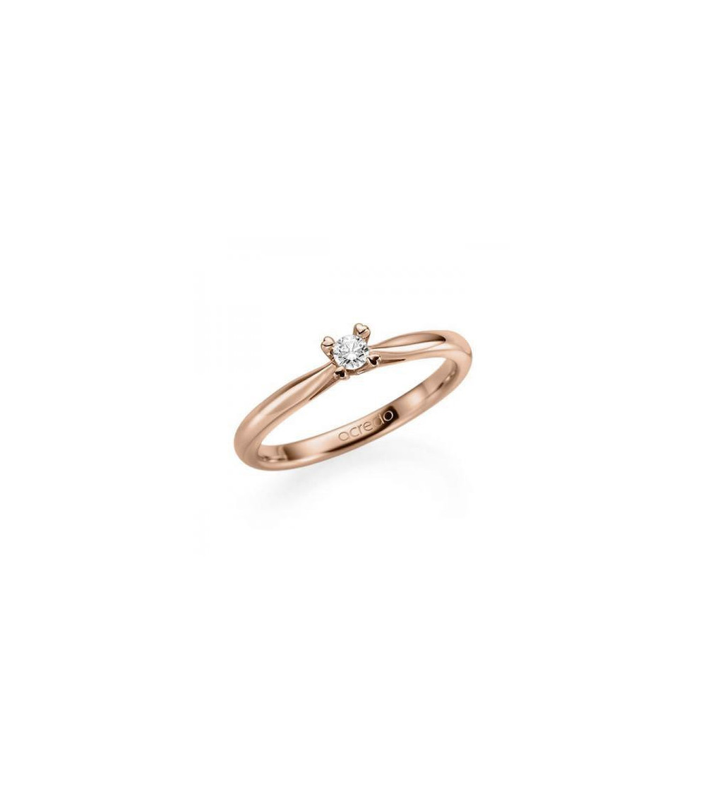 Sargas 0,10 | Oro rosa - ANILLOS DE COMPROMISO EN ORO ROSA - Anillo de compromiso rosa para mujer con un diamante natural ético