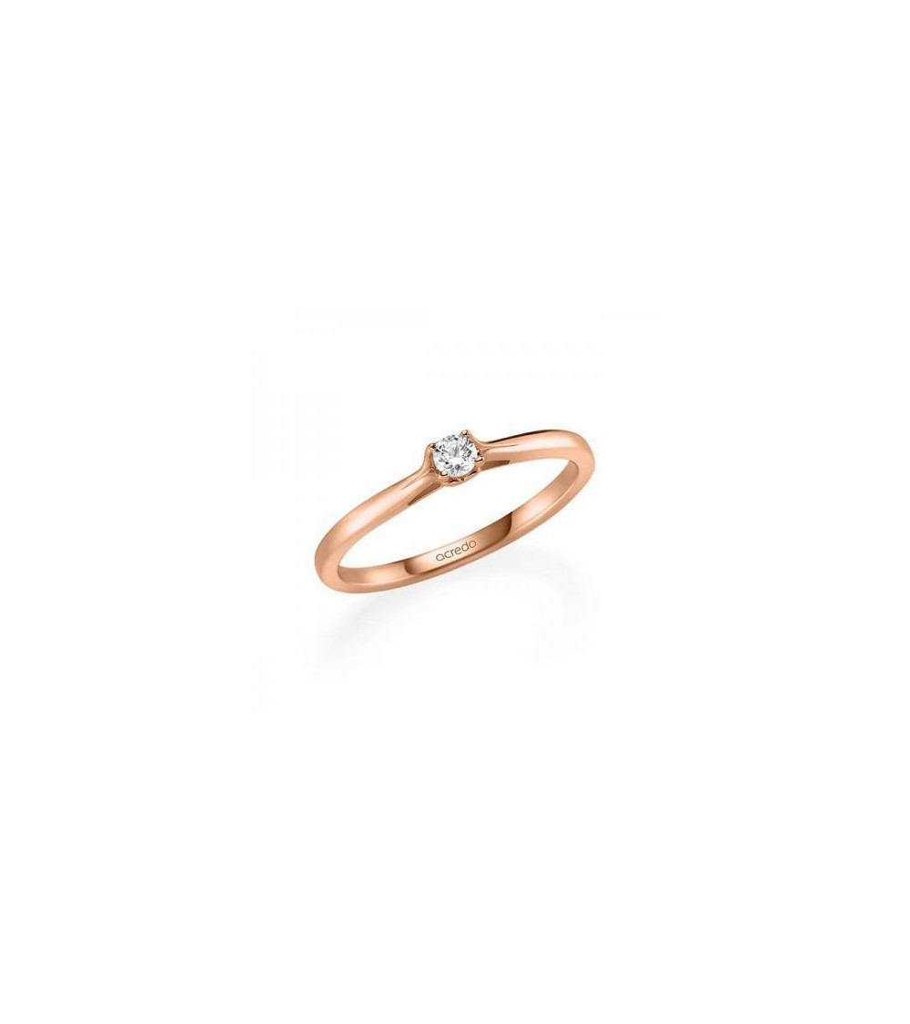 Alhena 0,10 | Oro rosa - ANILLOS DE COMPROMISO EN ORO ROSA - Anillo de compromiso rosa para mujer con un diamante natural ético