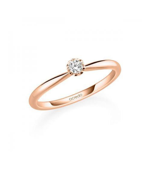 Polaris 0,10 | Oro rosa - ANILLOS DE COMPROMISO EN ORO ROSA - Anillo de compromiso rosa para mujer con un diamante natural ético