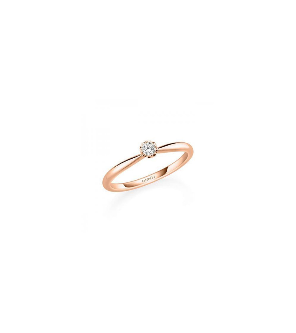 Polaris 0,10 | Oro rosa - ANILLOS DE COMPROMISO EN ORO ROSA - Anillo de compromiso rosa para mujer con un diamante natural ético