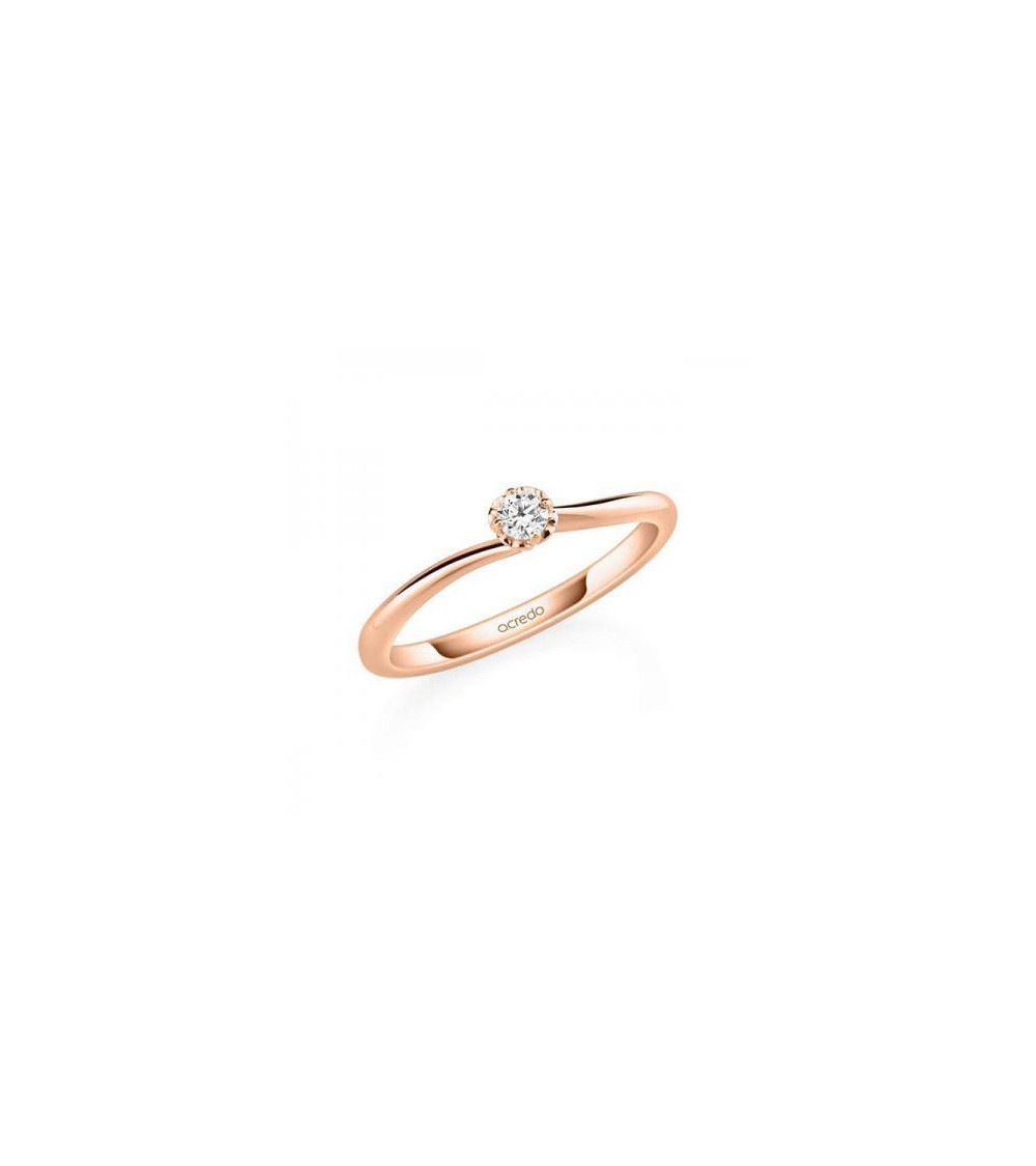 Algol 0,10 | Oro rosa - ANILLOS DE COMPROMISO EN ORO ROSA - Anillo de compromiso rosa para mujer con un diamante natural ético