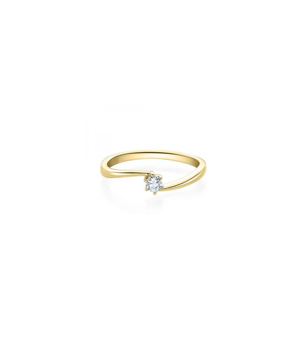 Rigil 0,10 | Oro amarillo - ANILLO DE COMPROMISO EN ORO - Original anillo de compromiso de oro amarillo con un diamante en tensi