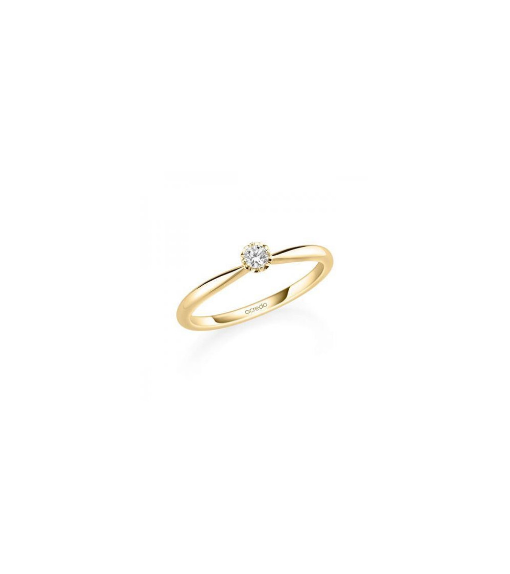 Polaris 0,10 | Oro amarillo - ANILLO DE COMPROMISO EN ORO - Precioso anillo de compromiso de diseño en oro amarillo con un diama