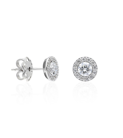 Pendientes Leo 0,30 l Diamantes - Joyeria - Pendientes de oro blanco con diamantes